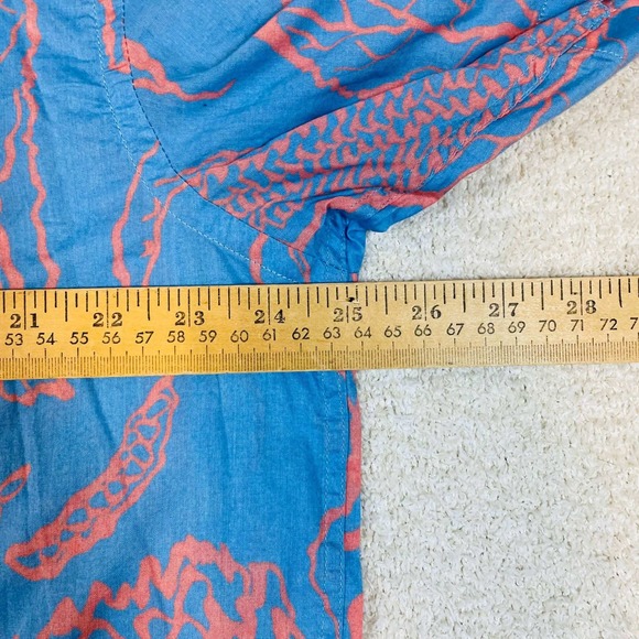 Lot of 2 HM Large Mens Relaxed Fit Short Sleeve Button Down Shirts Blue Red NWOT - Picture 13 of 15